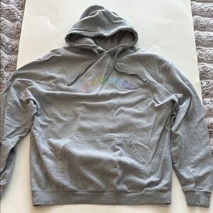Mia Maples - Gray Hoodie with Colorful Text - L